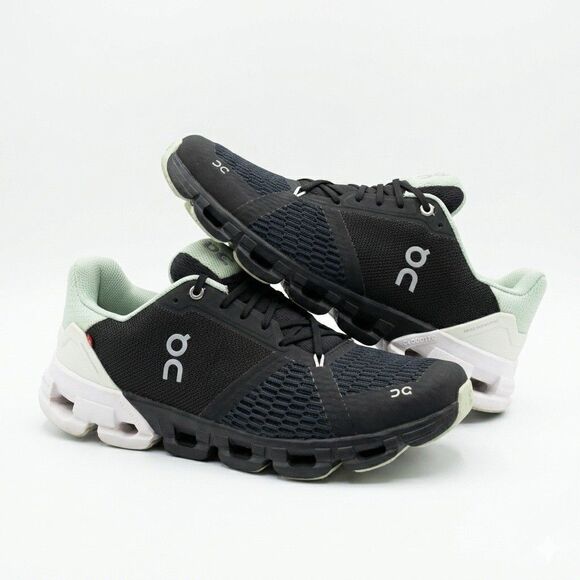 On Running Shoes - On Cloud Cloudflyer 4 Shoes Womens 10.5 Black Mint Glacier Running Sneakers